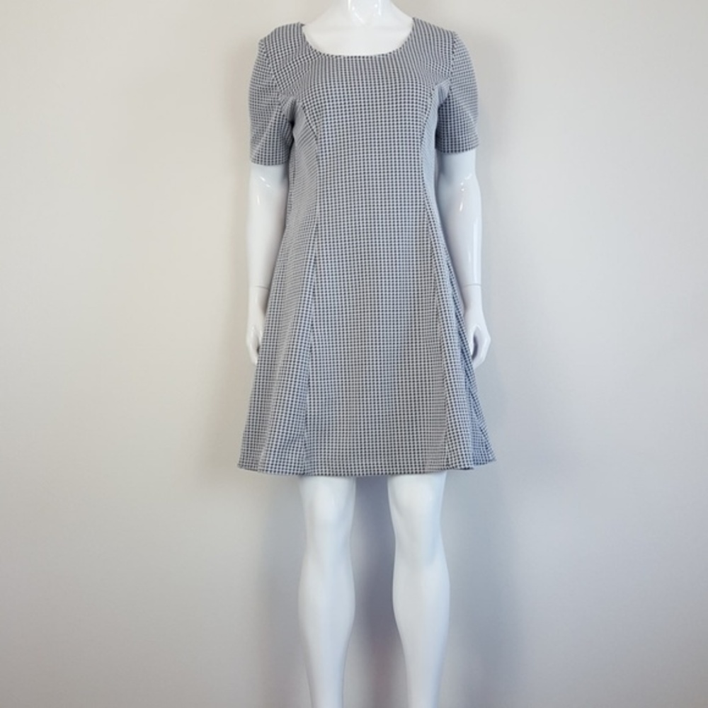 Vintage 60's Blue Houndstooth Dress